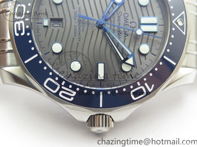 0401 Seamaster Diver 300M ORF 1:1 Best Edition Blue Ceramic Gray Dial on SS Bracelet A HighQuality 7867